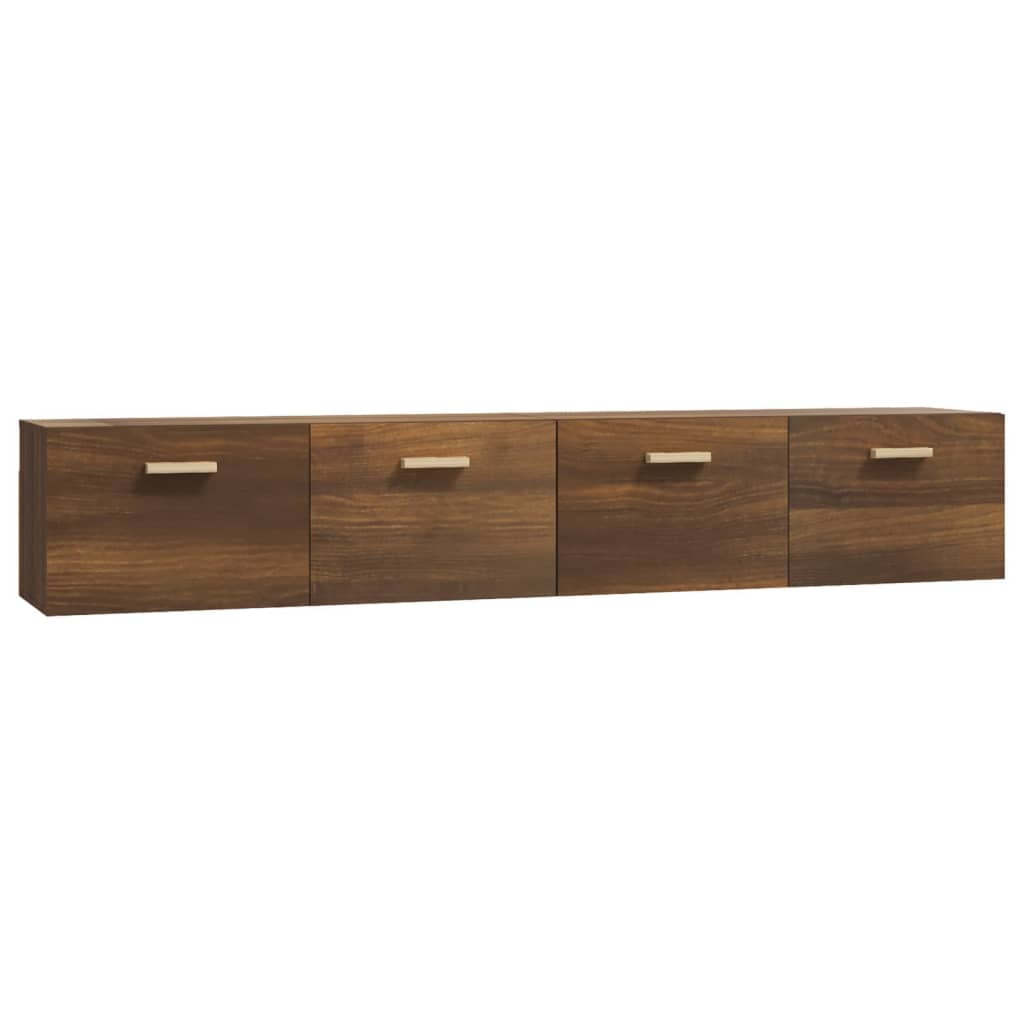 vidaXL Armoires murales 2 pcs Aspect chêne marron 100x36,5x35 cm