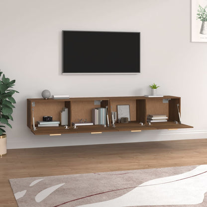 vidaXL Armoires murales 2 pcs Aspect chêne marron 100x36,5x35 cm