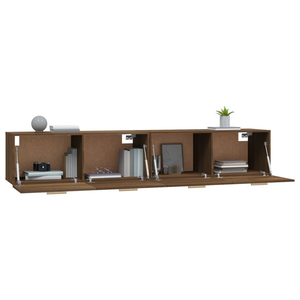 vidaXL Armoires murales 2 pcs Aspect chêne marron 100x36,5x35 cm