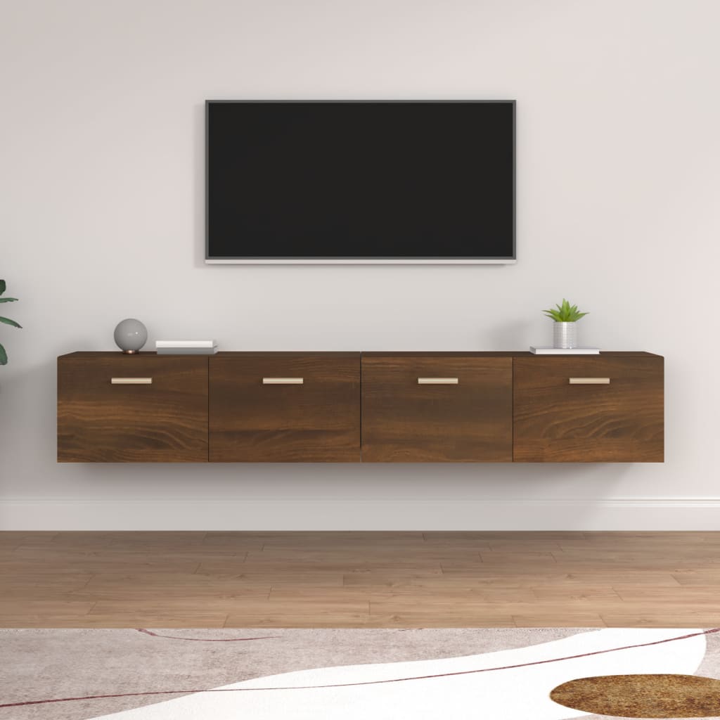 vidaXL Armoires murales 2 pcs Aspect chêne marron 100x36,5x35 cm