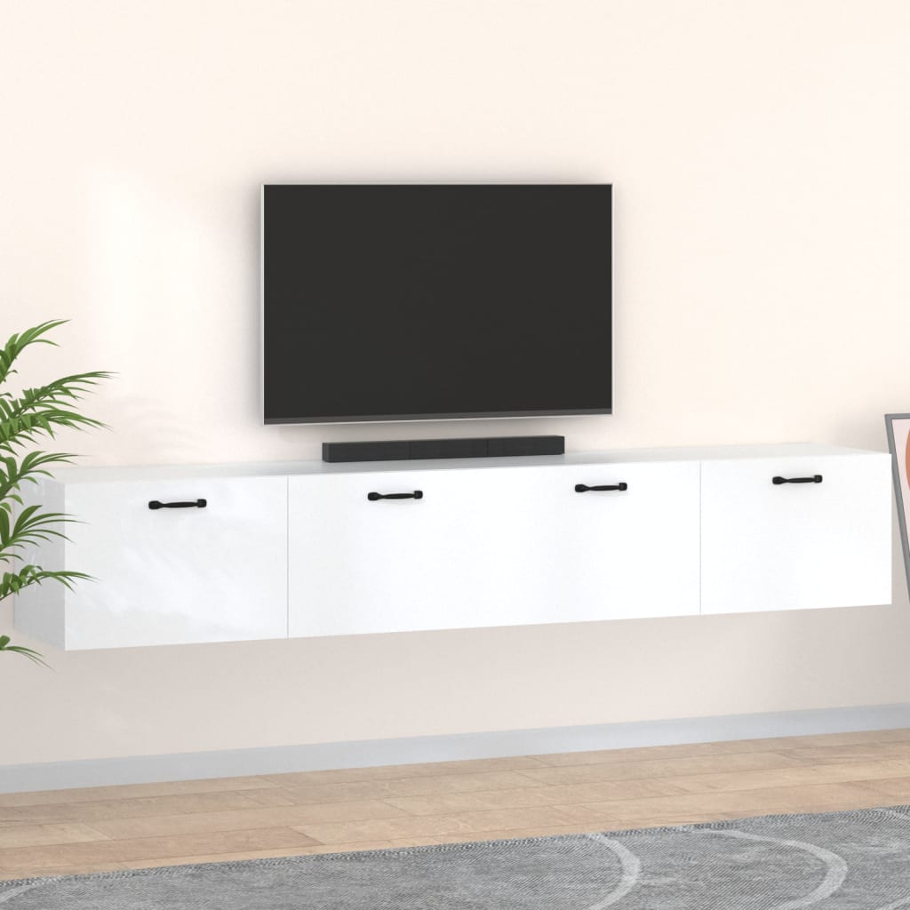 vidaXL Armoires murales 2 pcs Blanc 100x36,5x35 cm Bois d'ingénierie