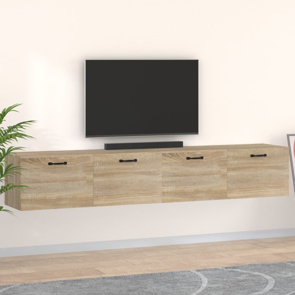 vidaXL Armoires murales 2 pcs Chêne Sonoma 100x36,5x35 cm Bois d'ingénierie