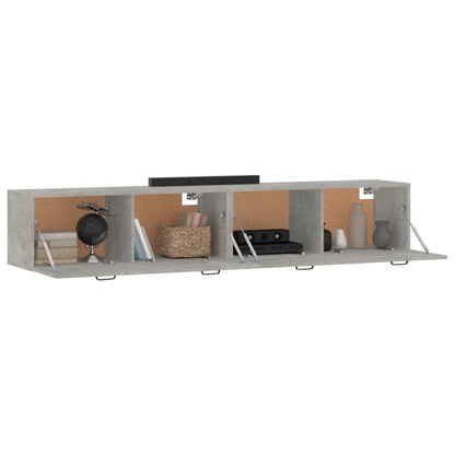vidaXL Armoires murales 2 pcs Gris béton 100x36,5x35 cm Bois d'ingénierie