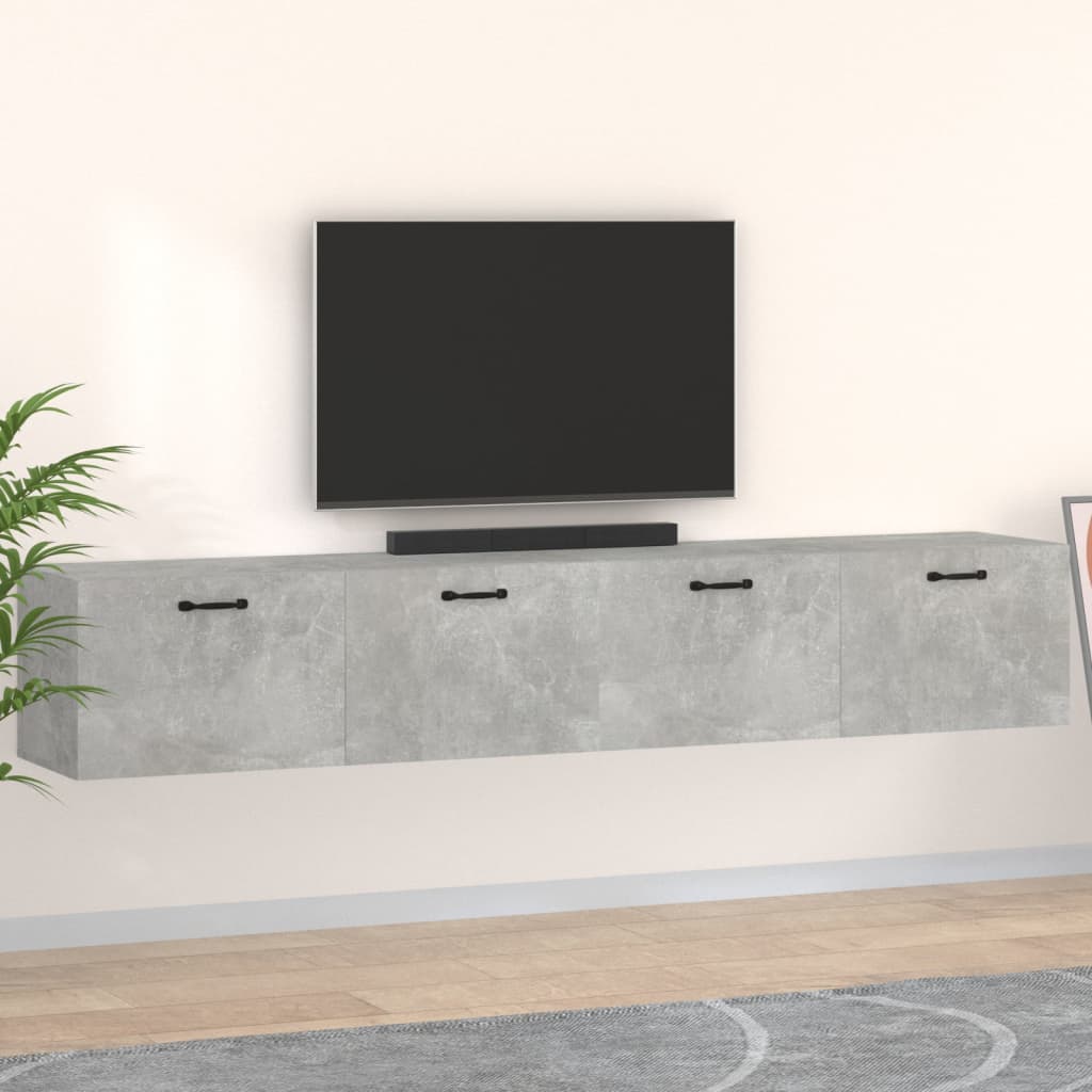 vidaXL Armoires murales 2 pcs Gris béton 100x36,5x35 cm Bois d'ingénierie