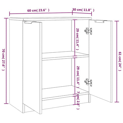vidaXL Commodes 2 pcs Noir 60x30x70 cm Bois d'ingénierie