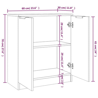 vidaXL Bahuts 2 pcs Gris béton 60x30x70 cm Bois d'ingénierie