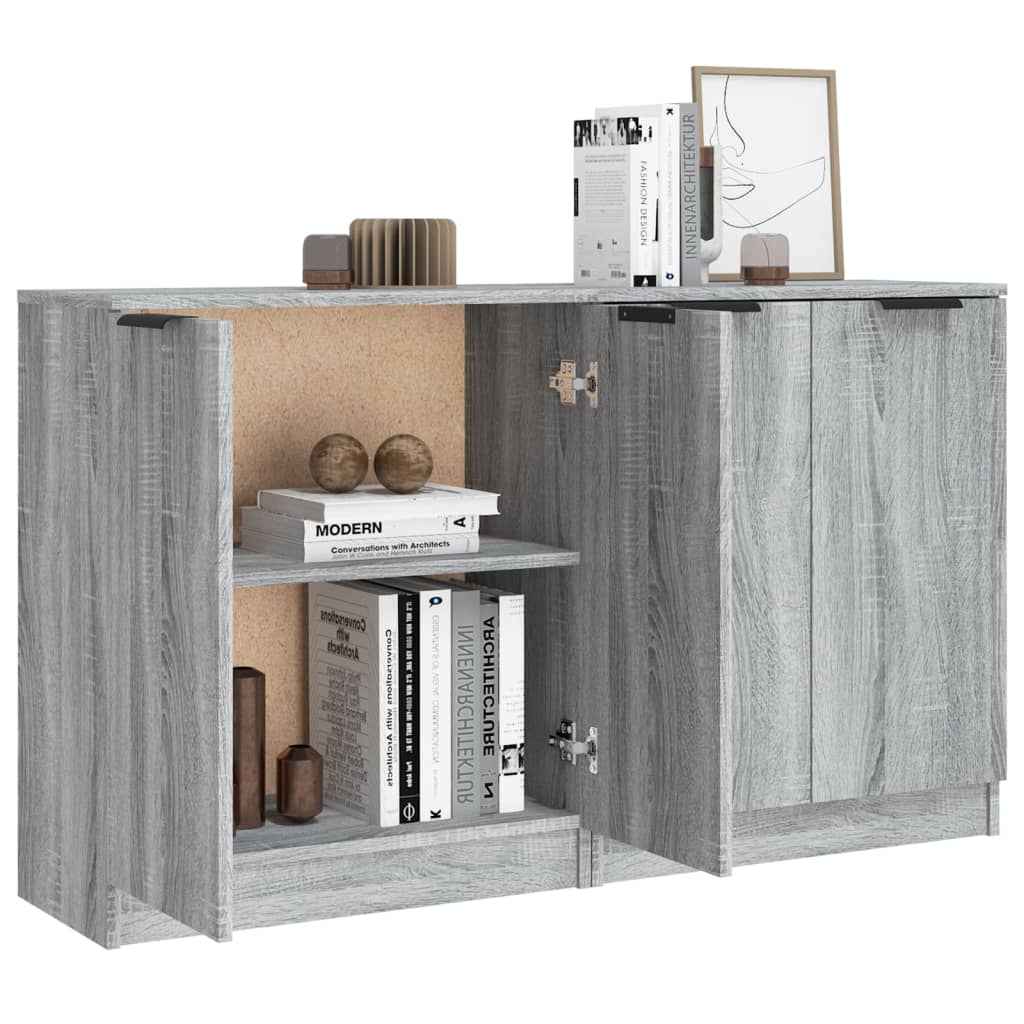 vidaXL Buffets 2 pcs Gris Sonoma 60x30x70 cm Bois d'ingénierie