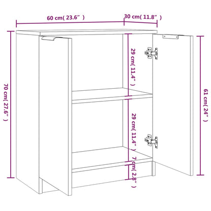 vidaXL Buffets 2 pcs Gris Sonoma 60x30x70 cm Bois d'ingénierie