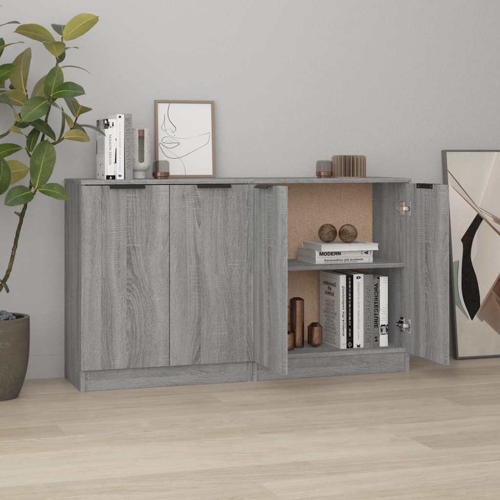 vidaXL Buffets 2 pcs Gris Sonoma 60x30x70 cm Bois d'ingénierie