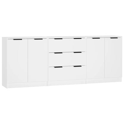 vidaXL Ensemble de 3 buffets blanc en bois d'ingénierie