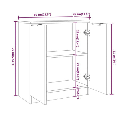 vidaXL Ensemble de 3 buffets blanc en bois d'ingénierie