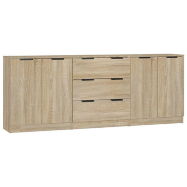 vidaXL Bahut 3 pièces aspect chêne Sonoma Aggloméré