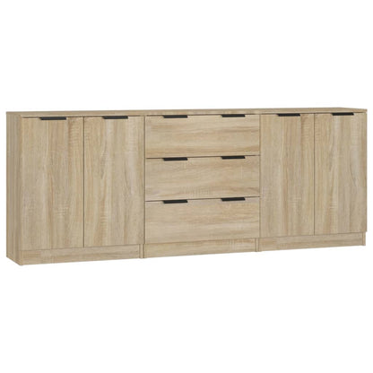 vidaXL Bahut 3 pièces aspect chêne Sonoma Aggloméré