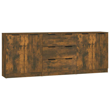 vidaXL Ensemble de 3 buffets décor chêne fumé en bois d'ingénierie