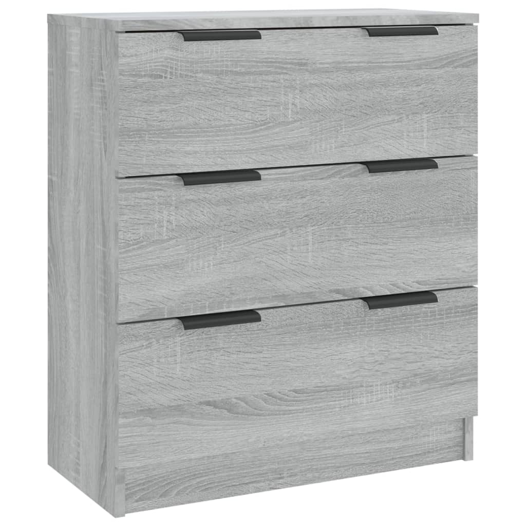 vidaXL Buffet 3 pièces Gris aspect chêne Sonoma Bois d'ingénierie