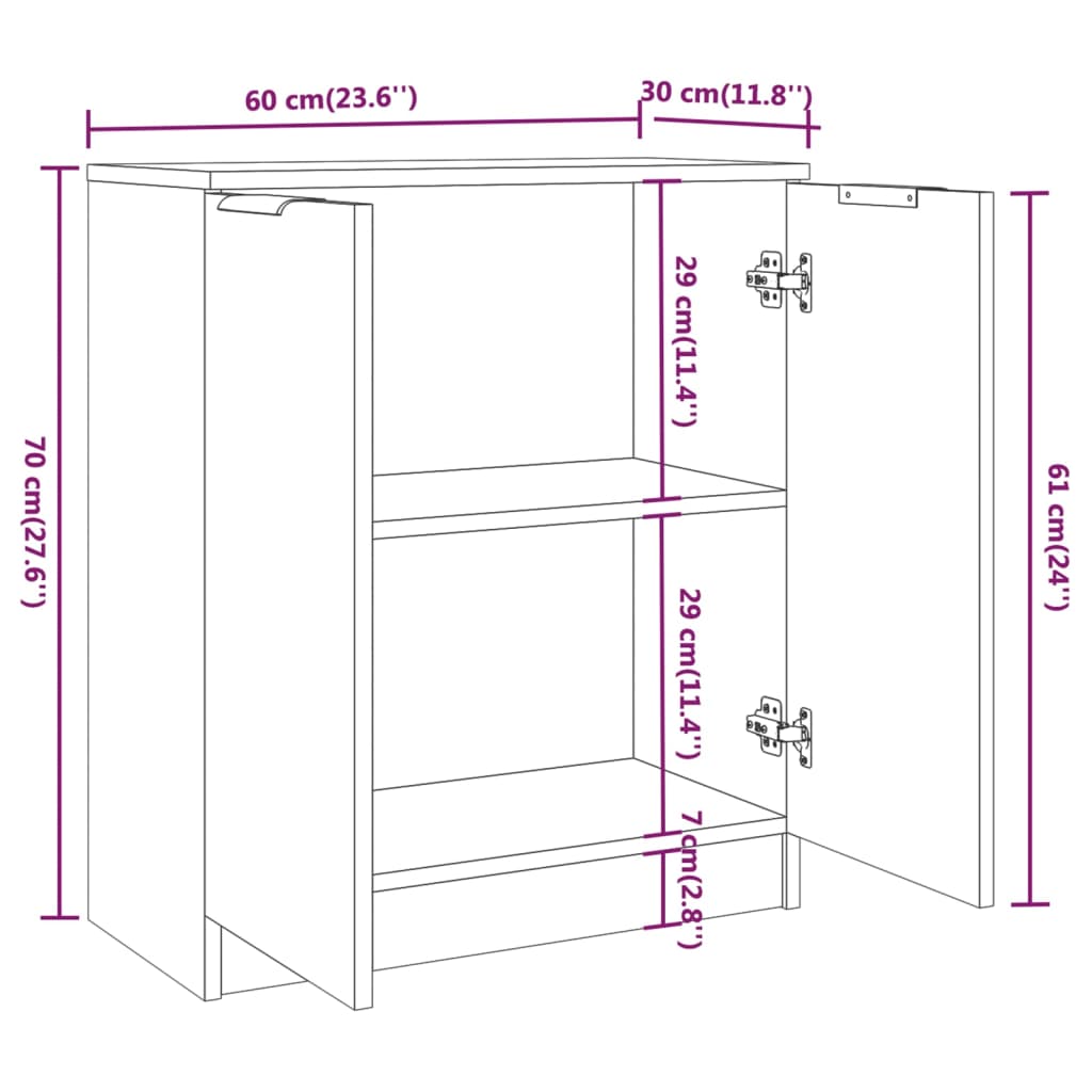 vidaXL Buffet 3 pièces Gris aspect chêne Sonoma Bois d'ingénierie