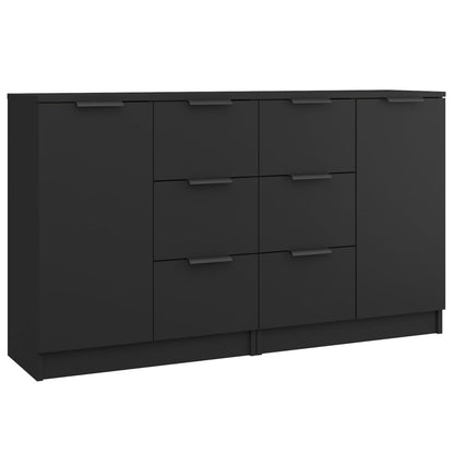 vidaXL Commodes 2 pcs Noir 60x30x70 cm Bois d'ingénierie
