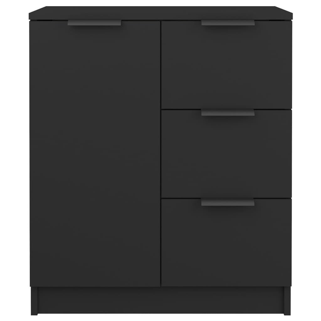 vidaXL Commodes 2 pcs Noir 60x30x70 cm Bois d'ingénierie