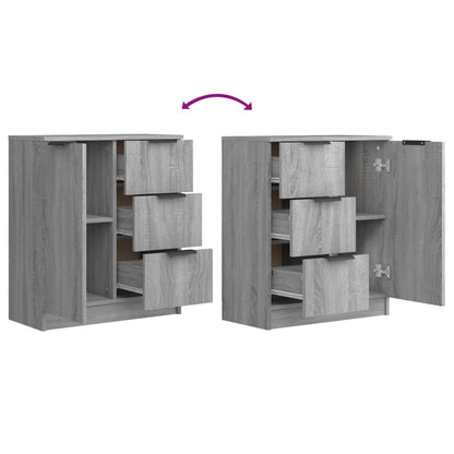 vidaXL Sideboards 2 Stk. Grau Sonoma 60x30x70 cm Holzwerkstoff