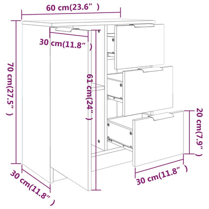 vidaXL Sideboards 2 Stk. Grau Sonoma 60x30x70 cm Holzwerkstoff