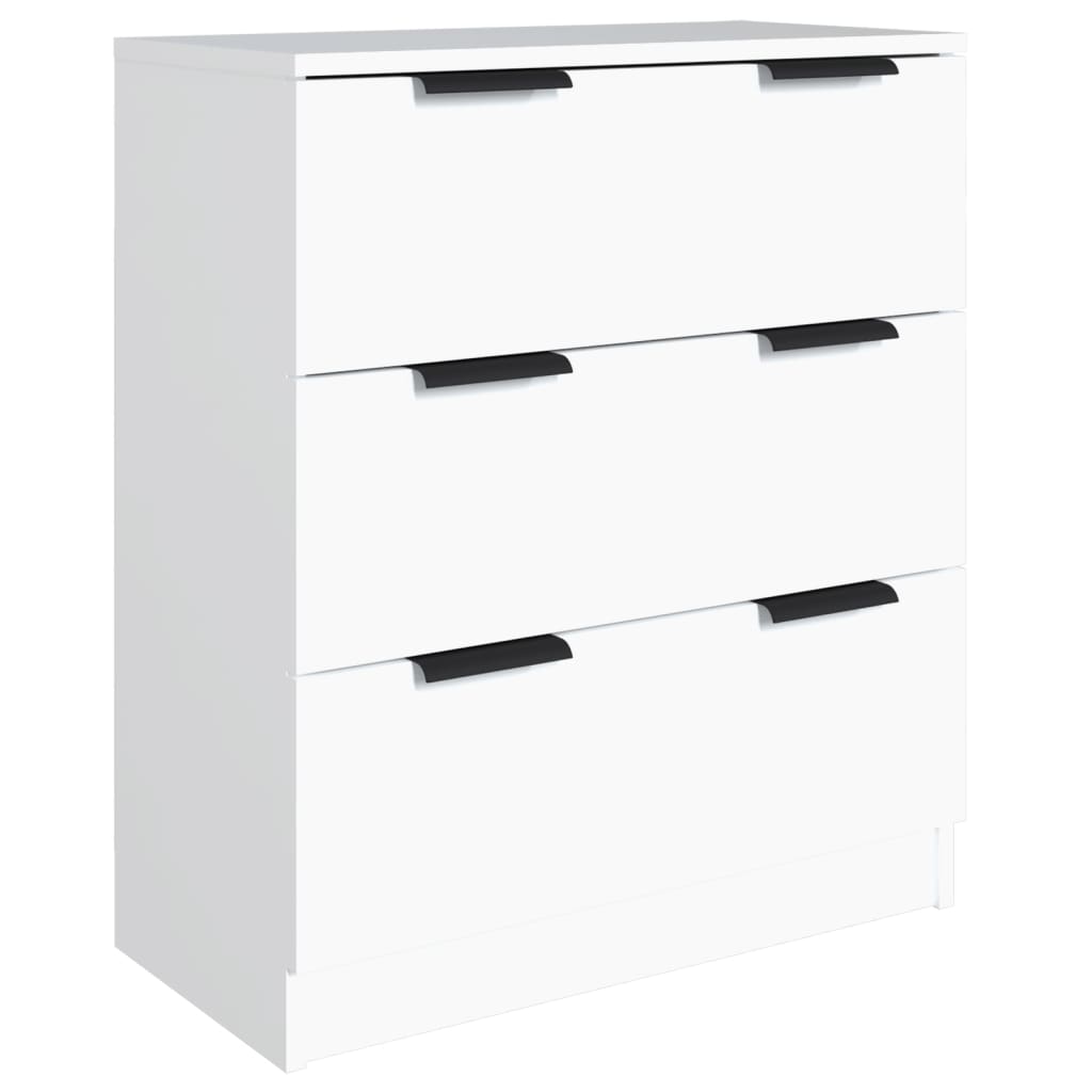 vidaXL Ensemble de 3 buffets blanc en bois d'ingénierie