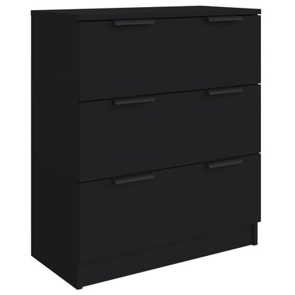 vidaXL Buffet 3 pièces Noir Bois d'ingénierie