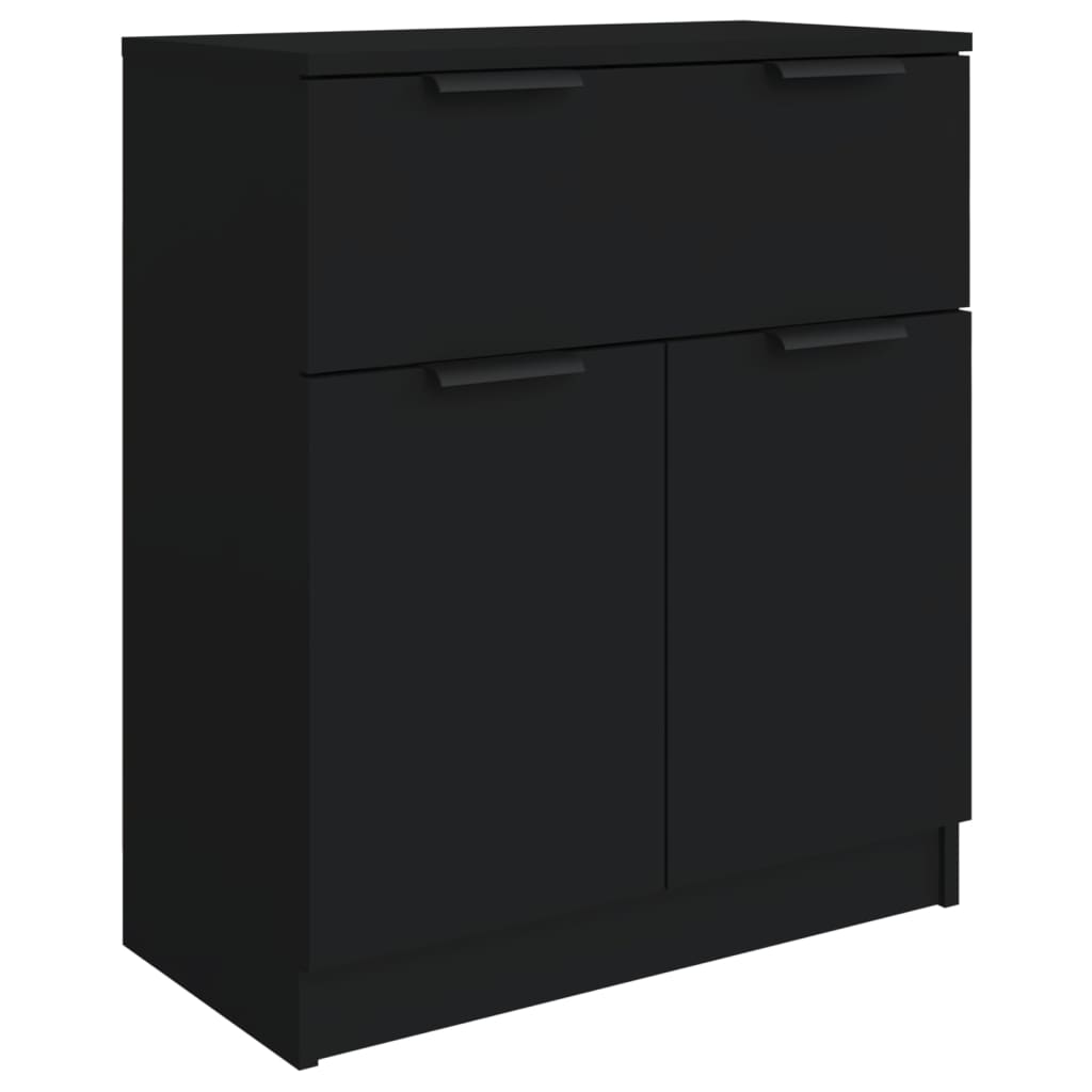 vidaXL Buffet 3 pièces Noir Bois d'ingénierie