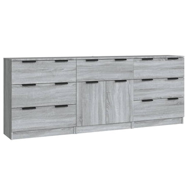 vidaXL Enfilade 3 pcs Gris Sonoma Bois d'ingénierie