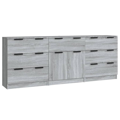 vidaXL Enfilade 3 pcs Gris Sonoma Bois d'ingénierie