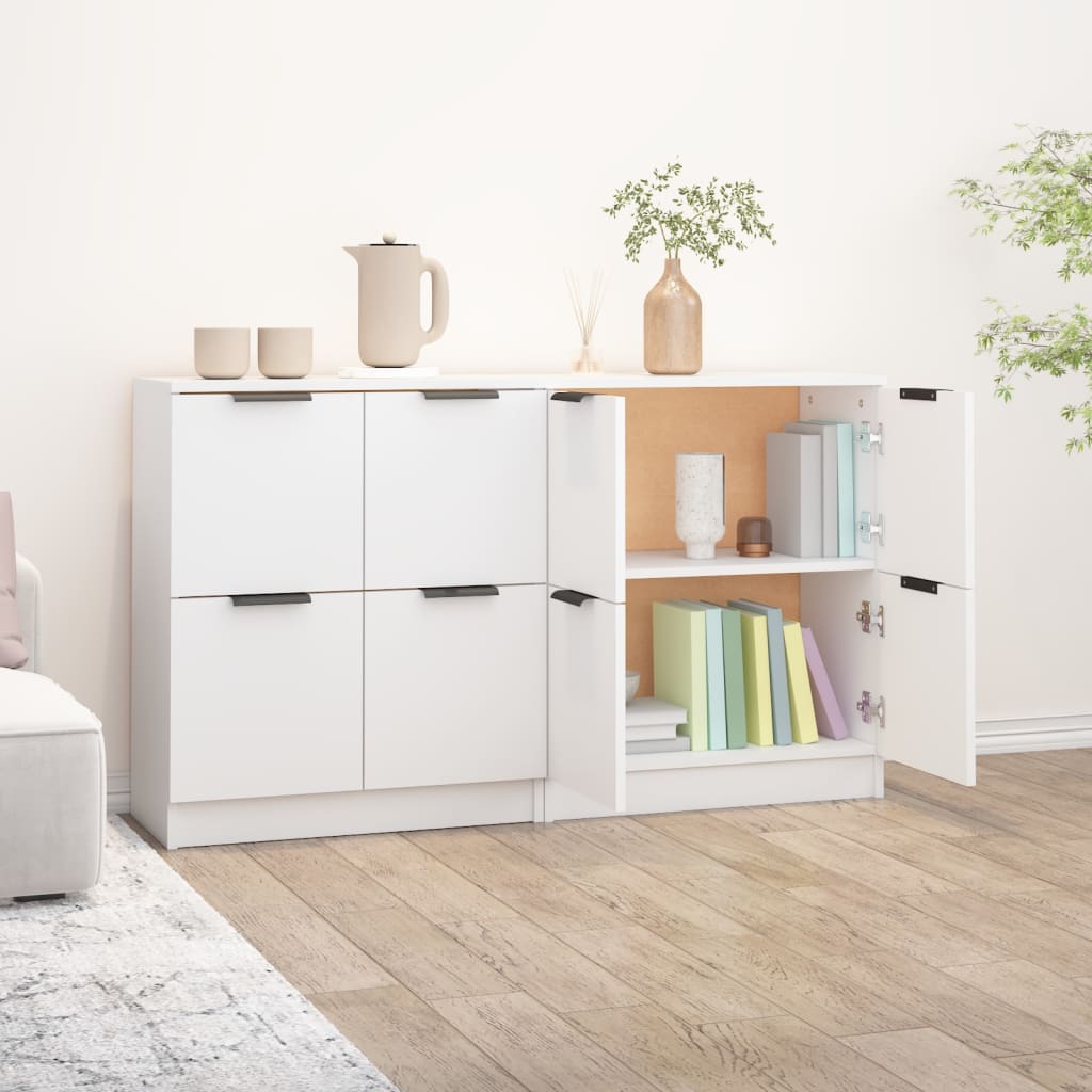 vidaXL Enfilades 2 pcs Blanc 60x30x70 cm Bois d'ingénierie