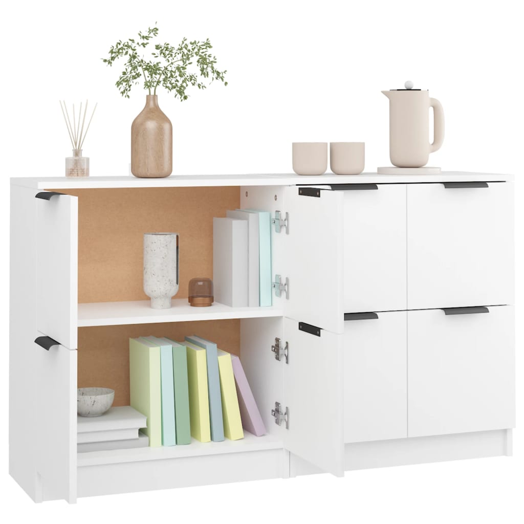 vidaXL Enfilades 2 pcs Blanc 60x30x70 cm Bois d'ingénierie