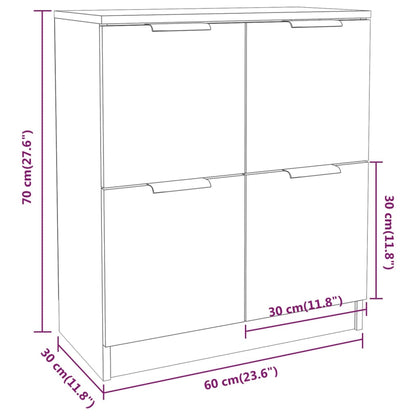 vidaXL Enfilades 2 pcs Blanc 60x30x70 cm Bois d'ingénierie