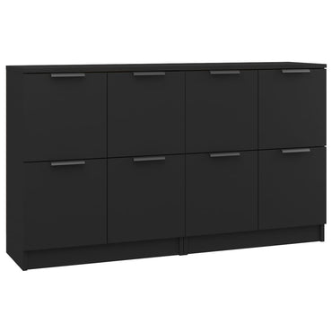 vidaXL Commodes 2 pcs Noir 60x30x70 cm Bois d'ingénierie