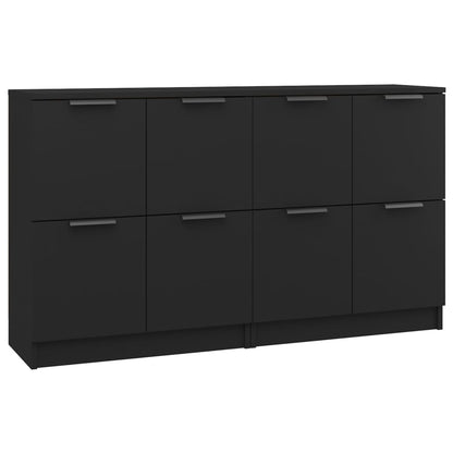 vidaXL Commodes 2 pcs Noir 60x30x70 cm Bois d'ingénierie