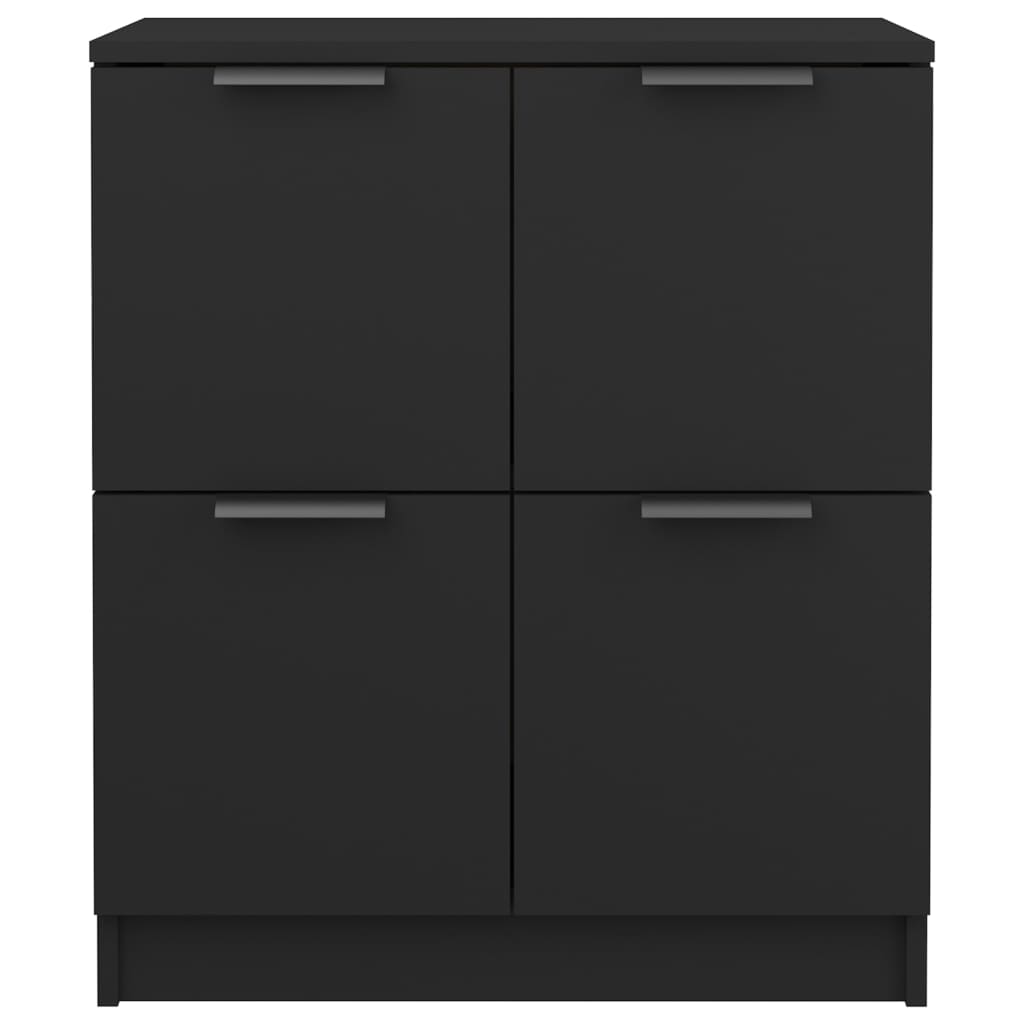 vidaXL Commodes 2 pcs Noir 60x30x70 cm Bois d'ingénierie