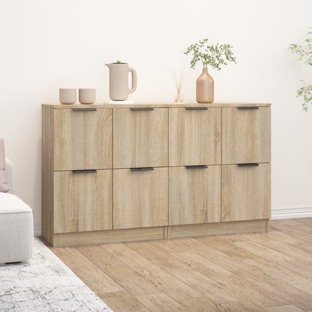 vidaXL Commodes 2 pcs Chêne Sonoma 60x30x70 cm Bois d'ingénierie