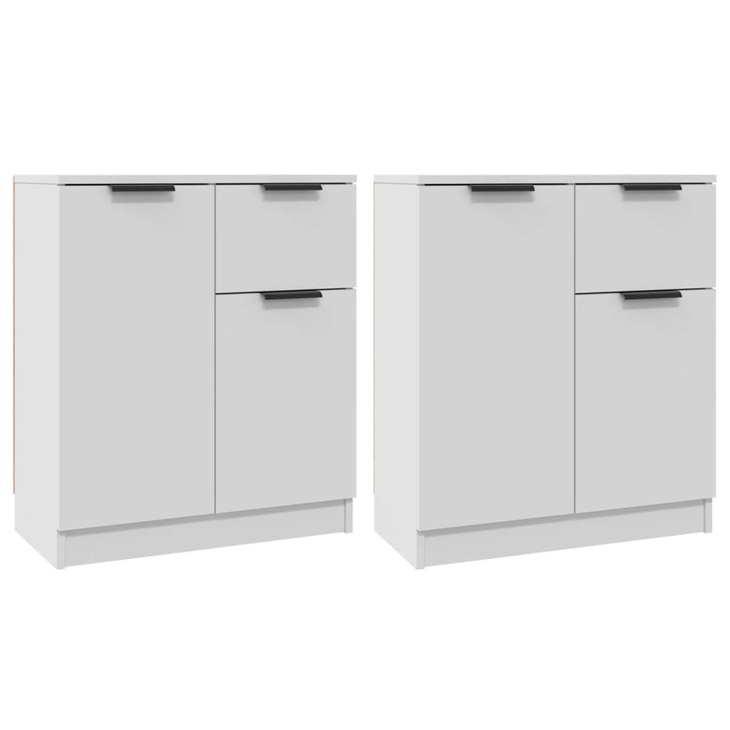 vidaXL Enfilades 2 pcs Blanc 60x30x70 cm Bois d'ingénierie
