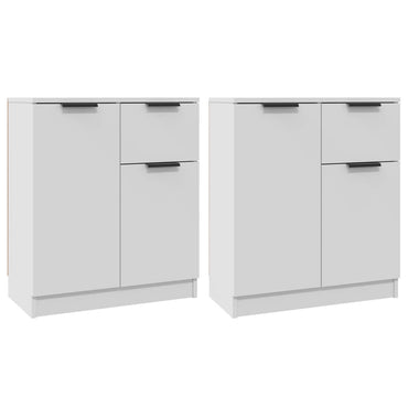 vidaXL Enfilades 2 pcs Blanc 60x30x70 cm Bois d'ingénierie