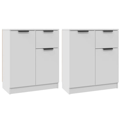vidaXL Enfilades 2 pcs Blanc 60x30x70 cm Bois d'ingénierie
