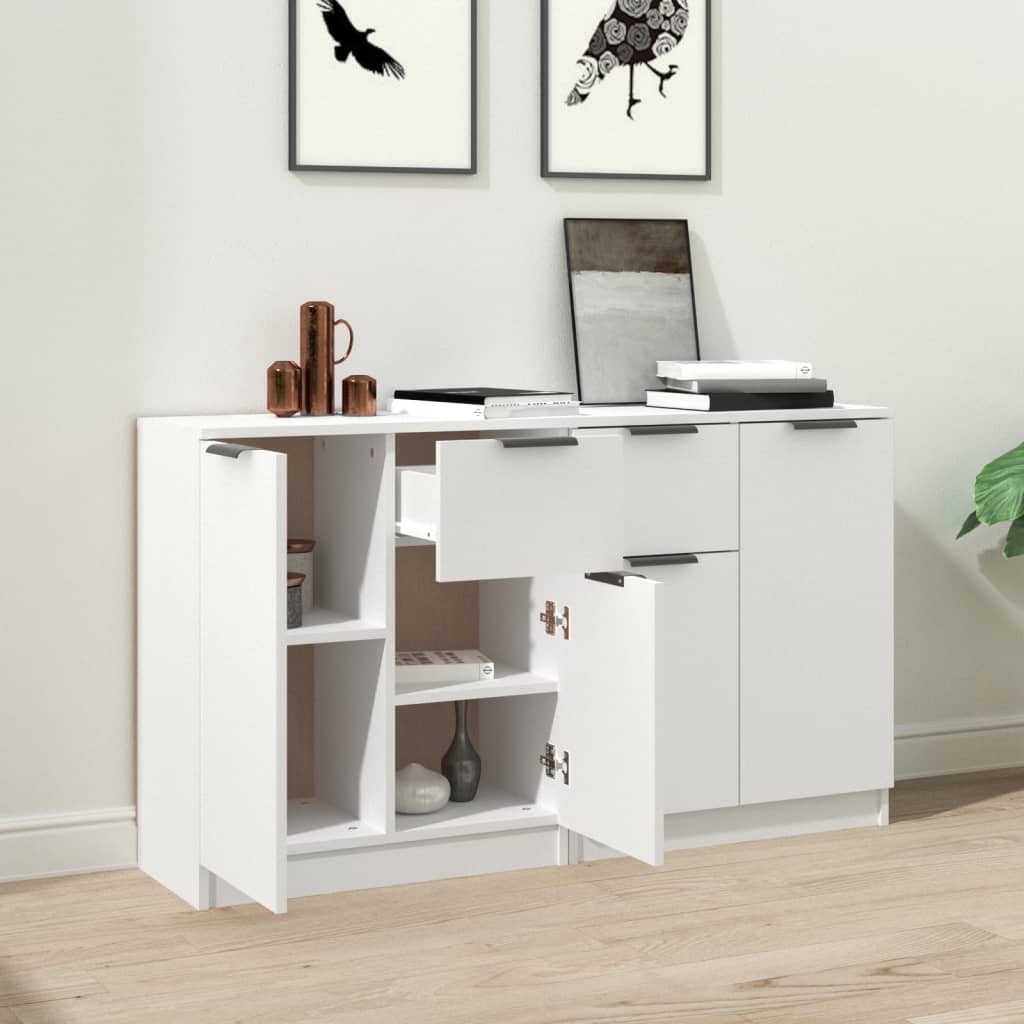 vidaXL Enfilades 2 pcs Blanc 60x30x70 cm Bois d'ingénierie