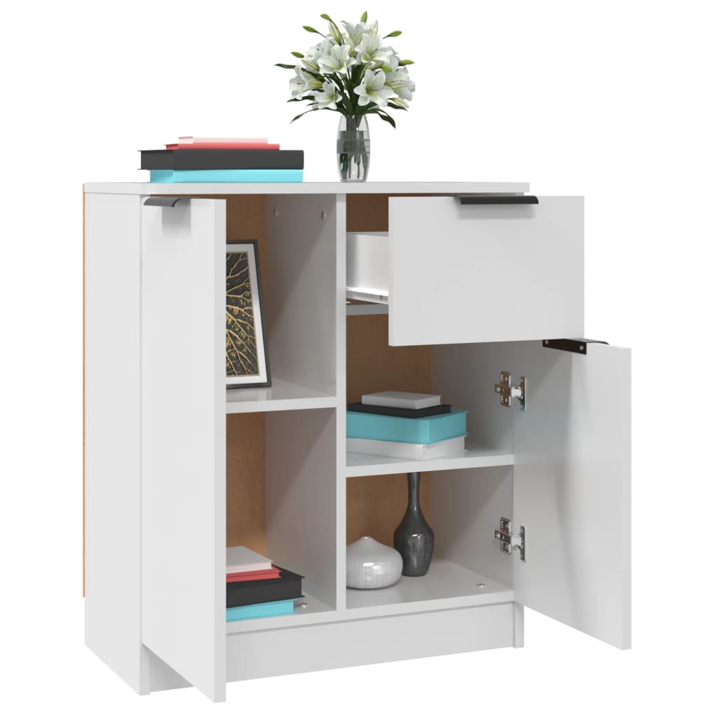 vidaXL Enfilades 2 pcs Blanc 60x30x70 cm Bois d'ingénierie