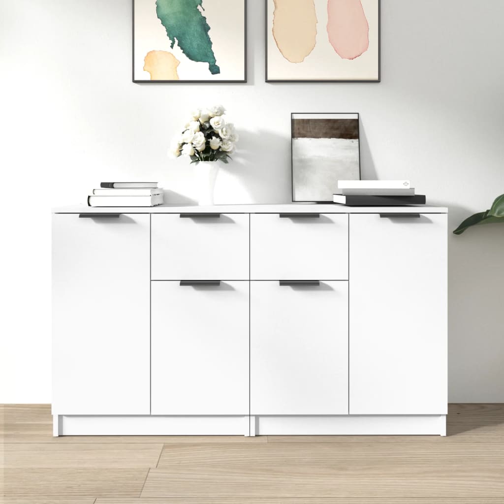 vidaXL Enfilades 2 pcs Blanc 60x30x70 cm Bois d'ingénierie