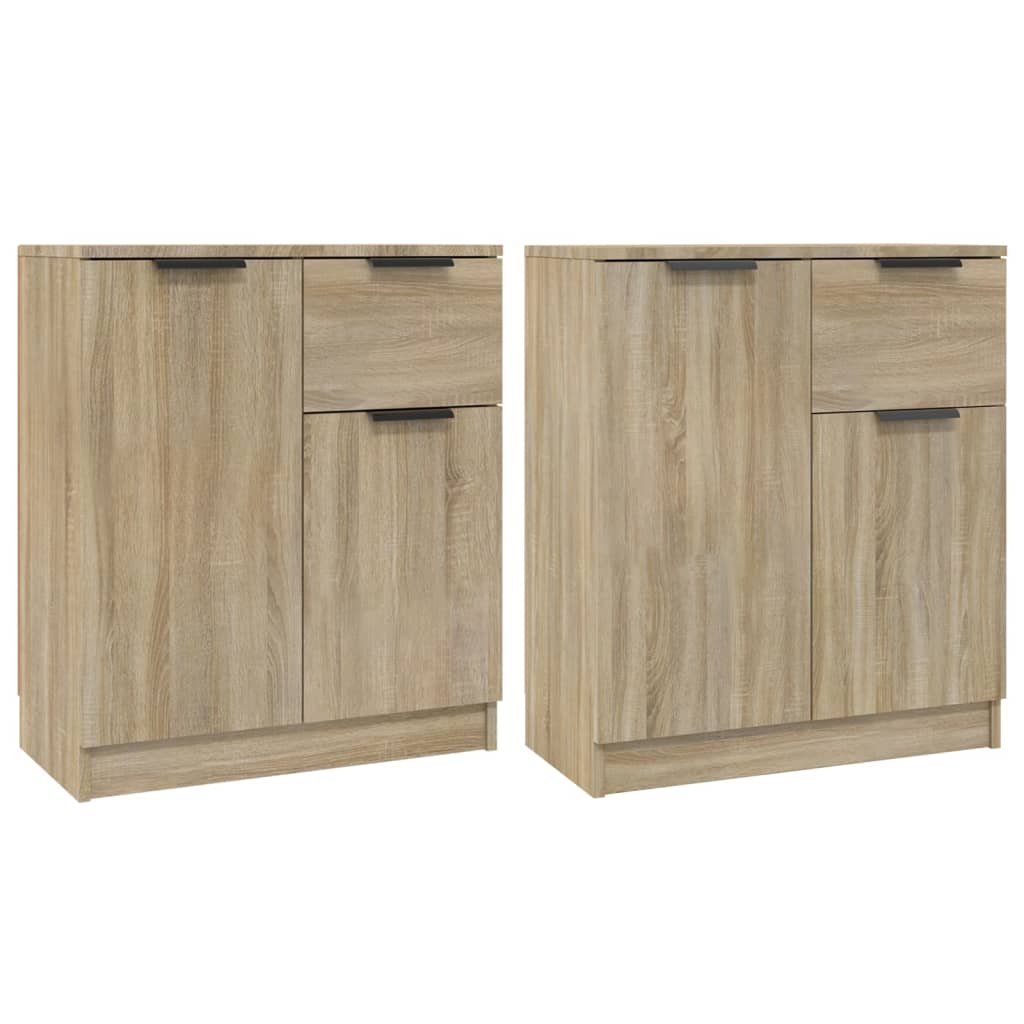 vidaXL Commodes 2 pcs Chêne sonoma 60x30x70 cm Bois d'ingénierie