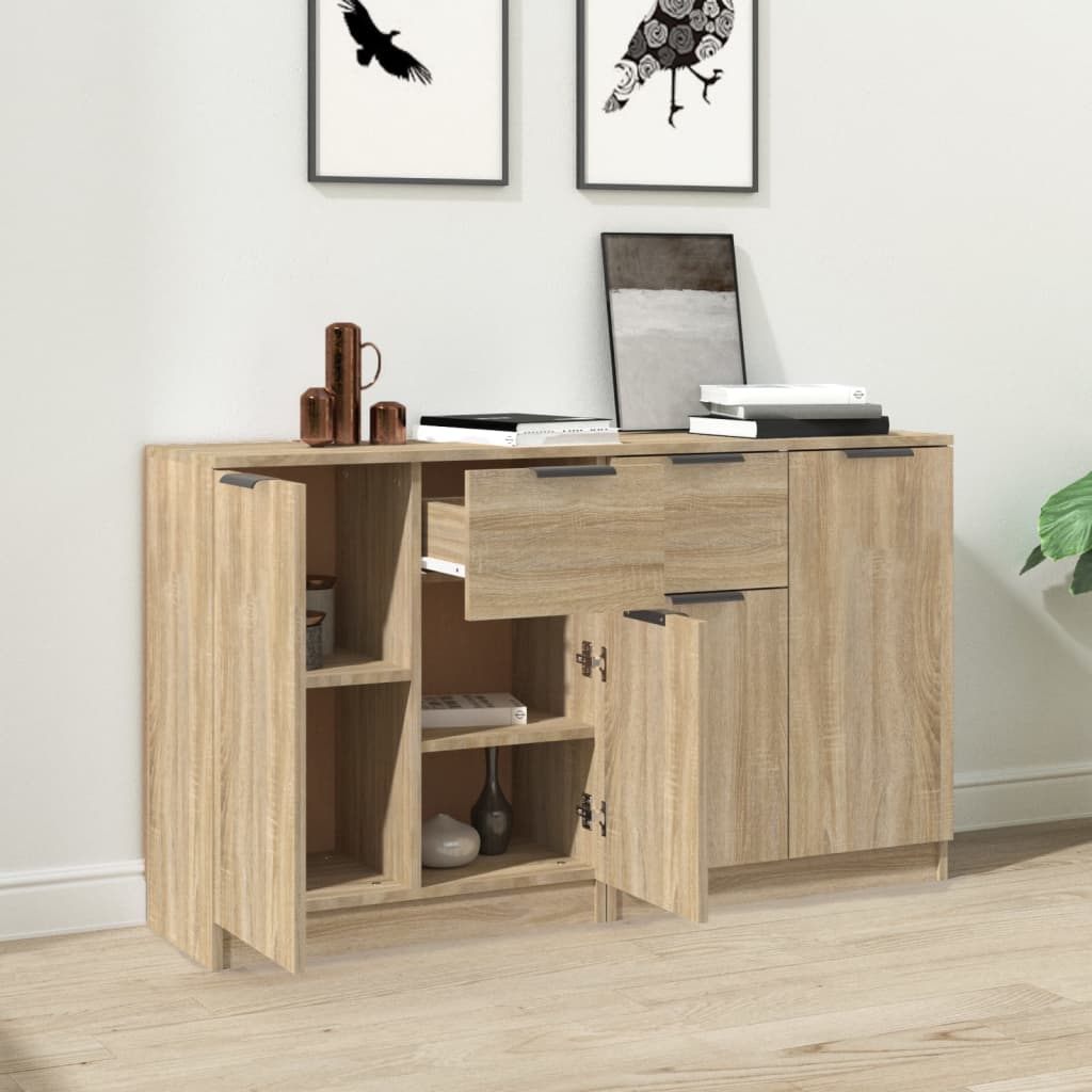vidaXL Commodes 2 pcs Chêne sonoma 60x30x70 cm Bois d'ingénierie
