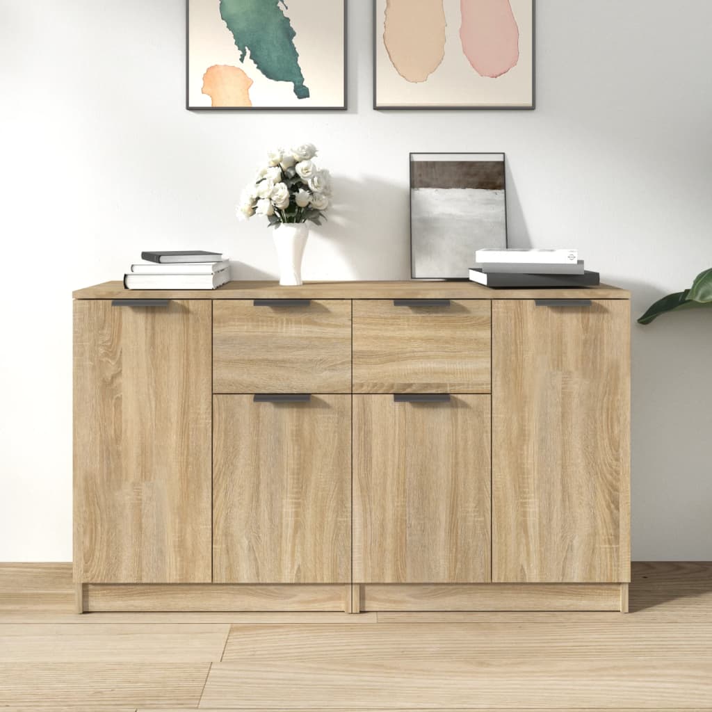 vidaXL Commodes 2 pcs Chêne sonoma 60x30x70 cm Bois d'ingénierie