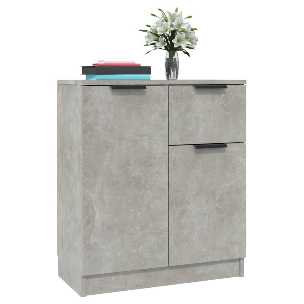 vidaXL Buffets bas 2 pcs Gris béton 60x30x70 cm Bois d'ingénierie