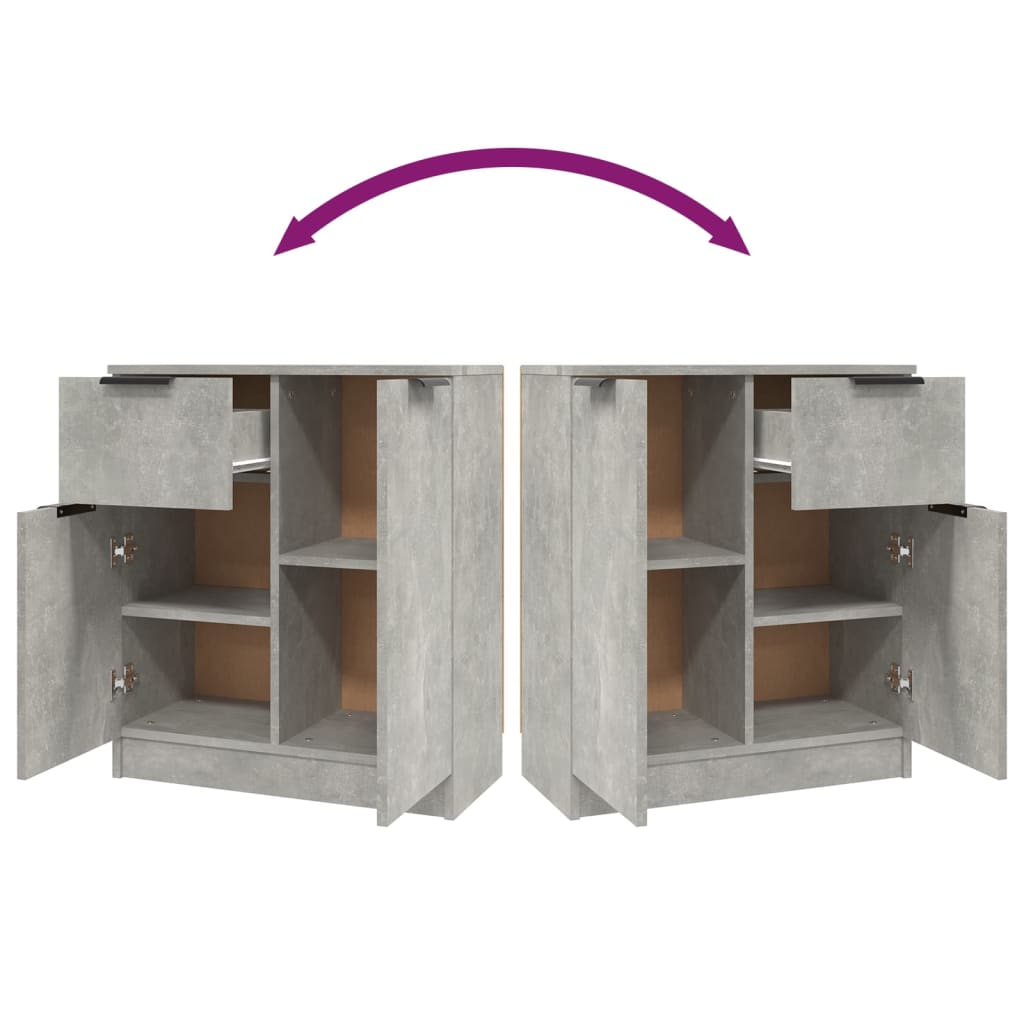 Sideboards 2 Stk. Betongrau 60x30x70 cm Holzwerkstoff