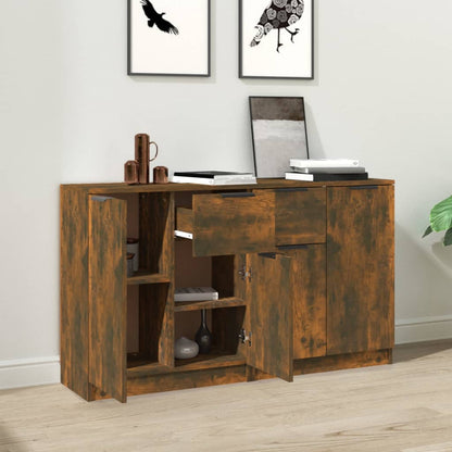 vidaXL Commodes 2 pcs Chêne fumé 60x30x70 cm Bois d'ingénierie