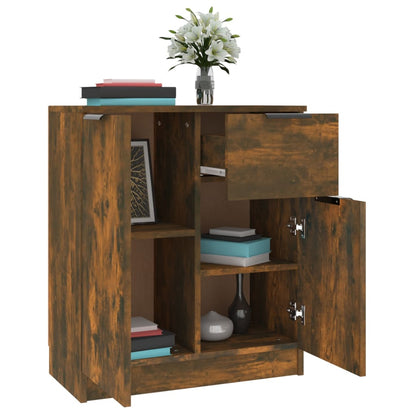 vidaXL Commodes 2 pcs Chêne fumé 60x30x70 cm Bois d'ingénierie