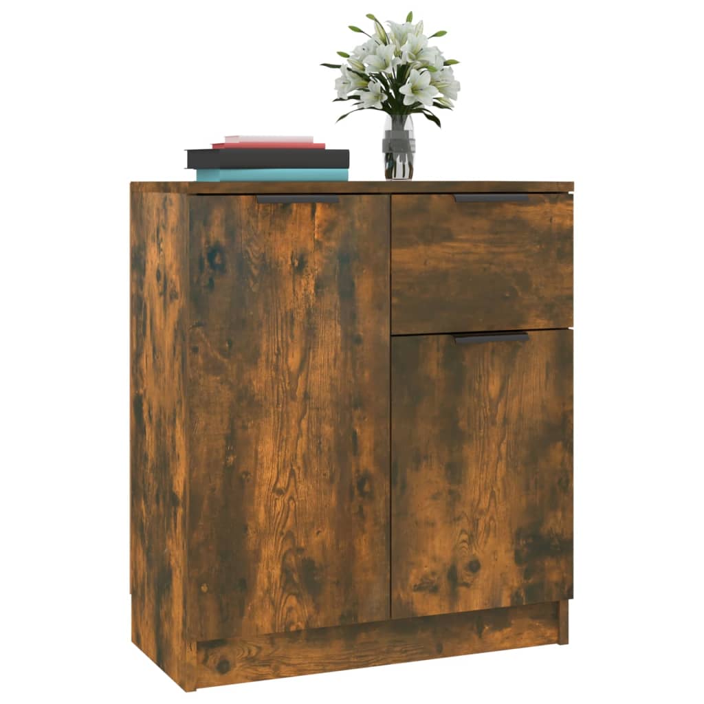 vidaXL Commodes 2 pcs Chêne fumé 60x30x70 cm Bois d'ingénierie
